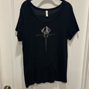 Bella - 2XL Black Top with Crystal Stingray Design